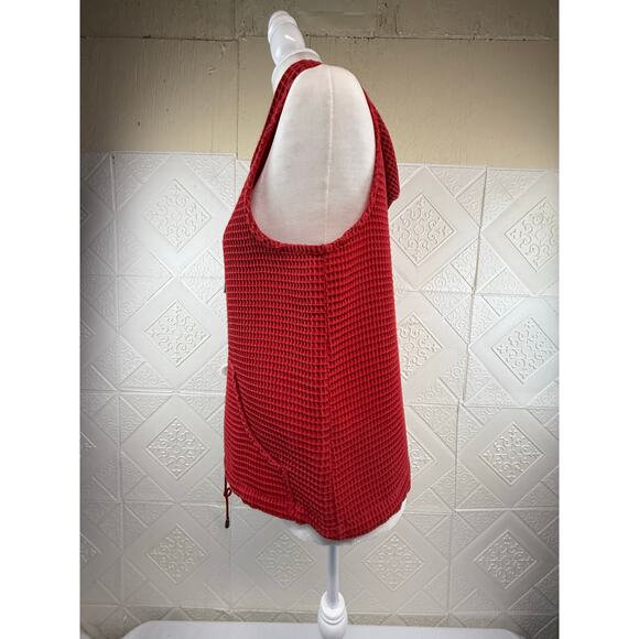 Christopher & Banks Red Vest with hoodie Size Small metal zipper front - Picture 10 of 14